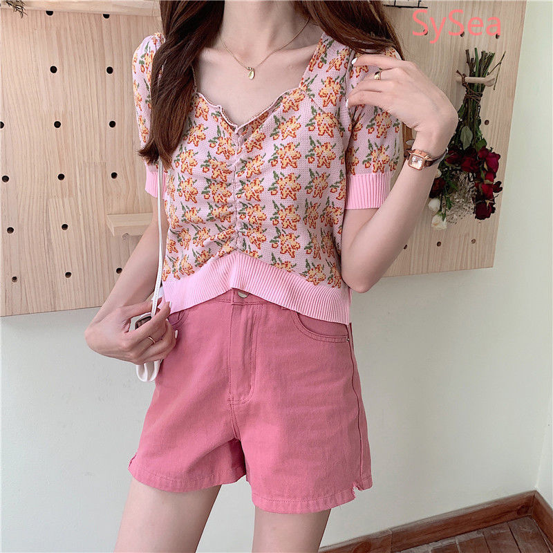 Áo Dệt Kim Ngắn Tay Thời Trang Mùa Hè Cho Nữ