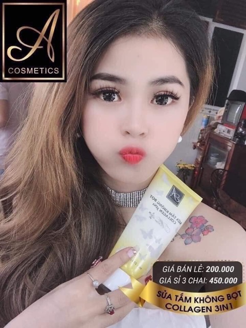Kem tắm trắng mềm nước hoa Acosmetics, có thể ủ qua đêm, trắng sau 1 lần sử dụng