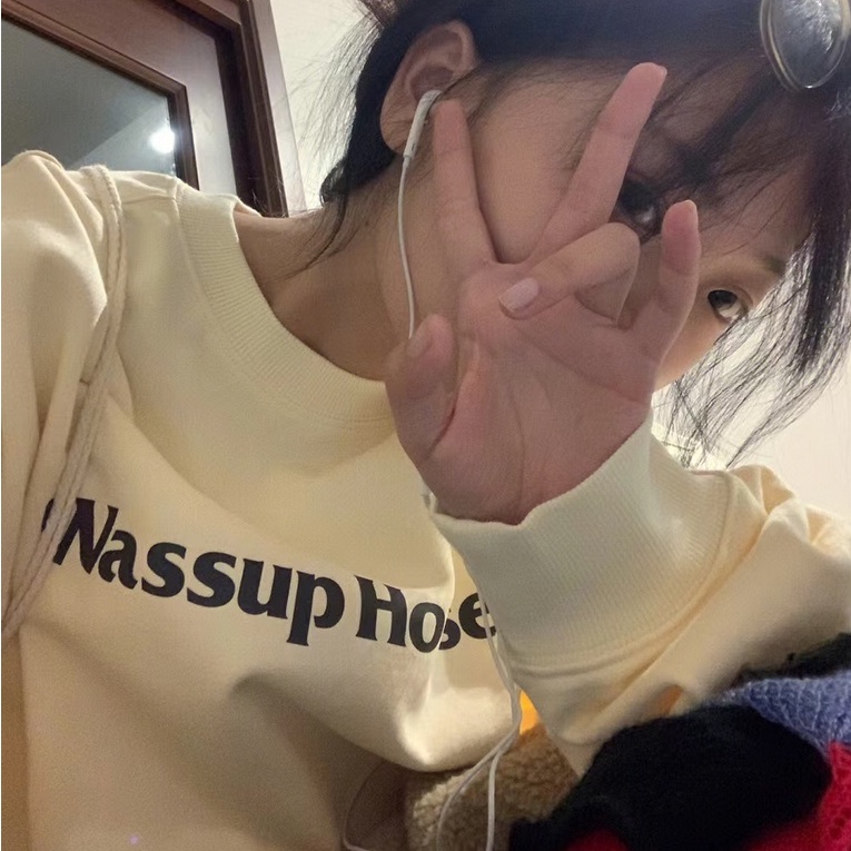 ZHELIHANGFEI Áo Thun Nữ Dài Tay Cổ Tròn Thời Trang Hàn