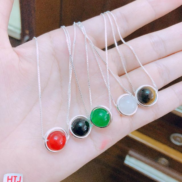 Dây chuyền bạc mặt đá phong thuỷ