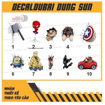 Decal_Tem Sticker dán trang trí xe ô tô ngộ nghĩnh dễ thương_giúp che đi các vết xước