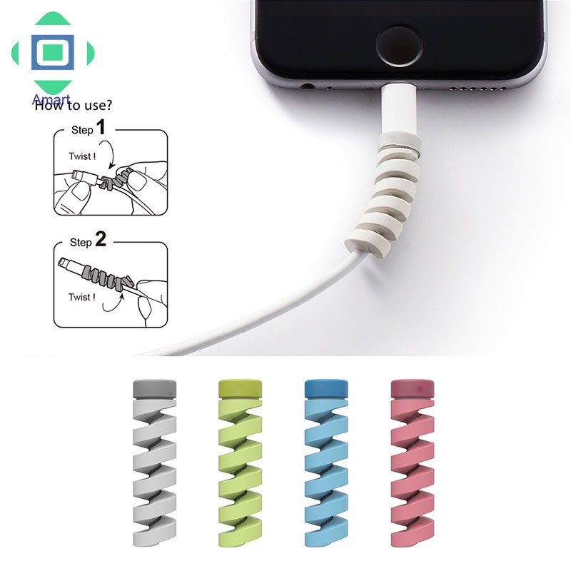 Set 4 Phụ Kiện Bảo Vệ Dây Cáp Sạc Usb Tiện Lợi