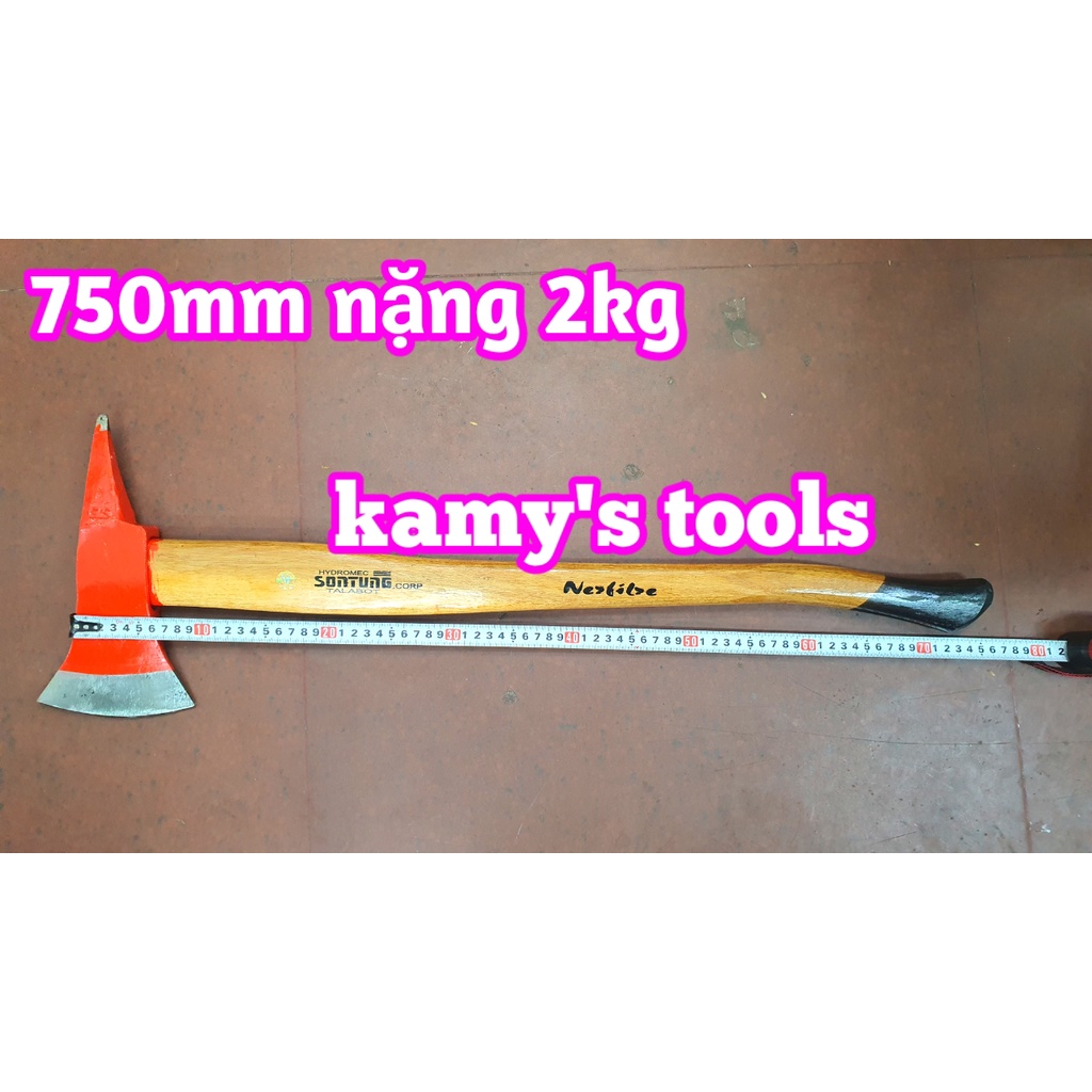 Búa rìu bổ củi, chặt cây, làm vườn, thoát hiểm, cứu hộ đa năng 800g dài 385mm Sơn Tùng