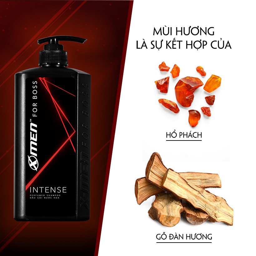 Dầu gội nước hoa X-Men For Boss Intense 650g - Mùi hương trầm đầy nội lực