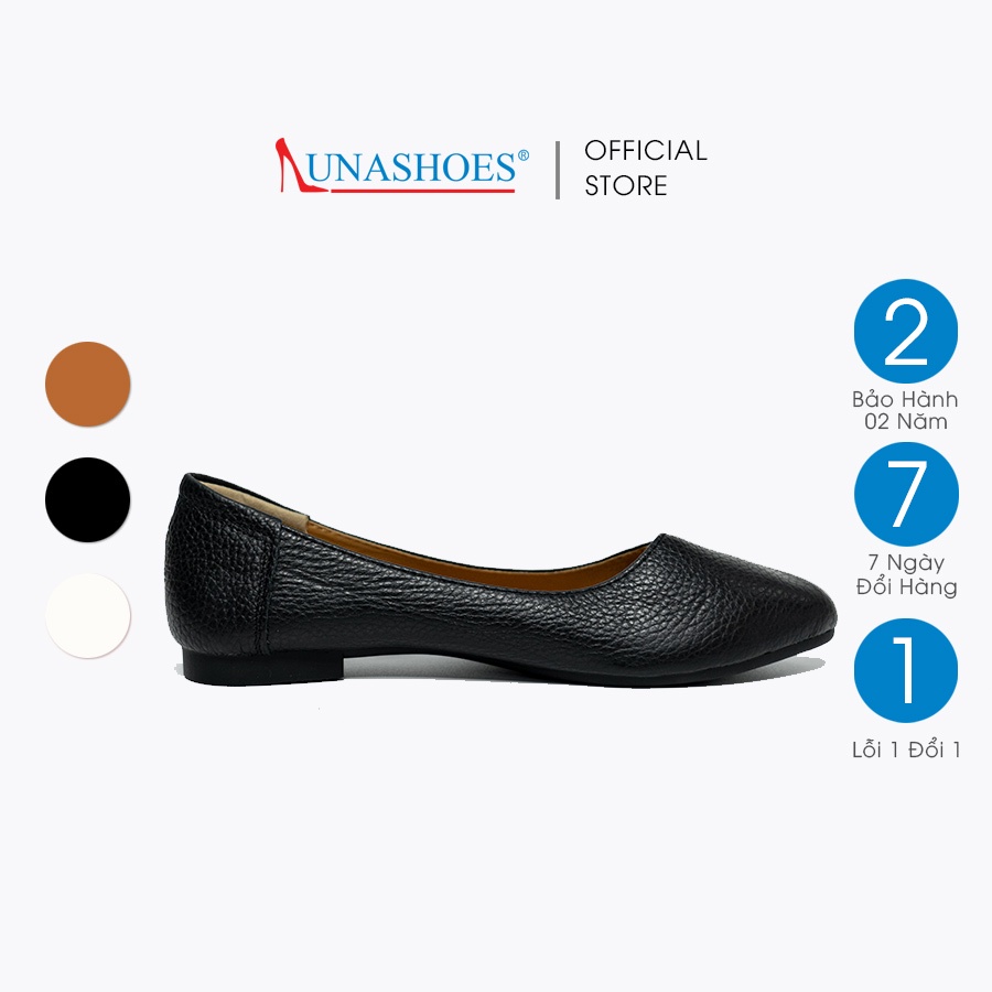 Giày bệt nữ mũi tròn da bò LUNASHOES 1103 giầy cho mẹ cao cấp dễ đi kiểu Hàn quốc nhiều màu bảo hành 1 đổi 1