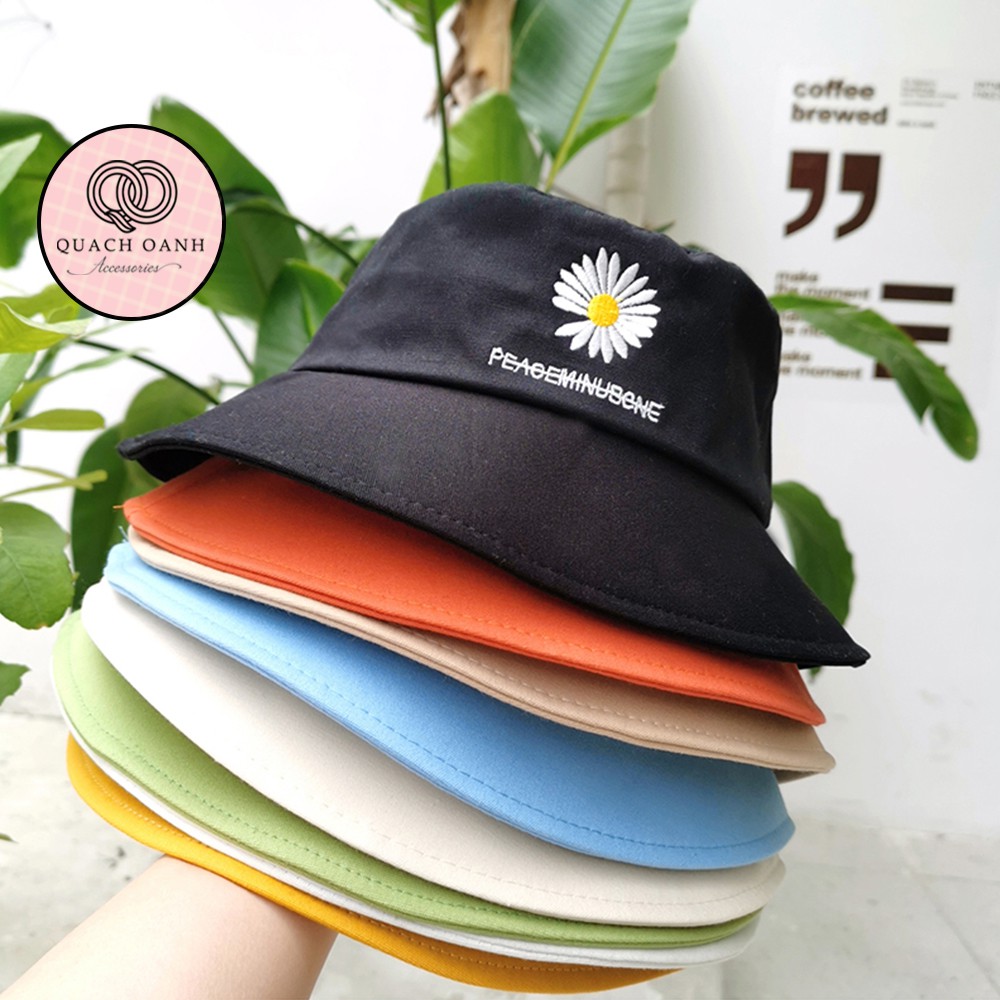 Mũ bucket tai bèo vành rộng thêu hoa cúc unisex – MU31