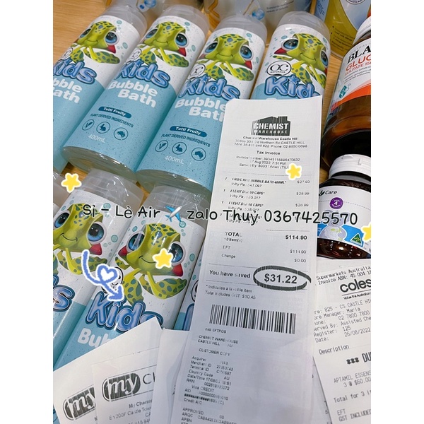 ( Hàng ✈️ bill) Sữa tắm Organic Care Kids Bubble Bath 400ml