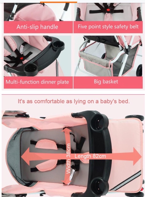 Xe Đẩy Cho Bé 2 Chiều 3 Tư Thế Gấp Gọn