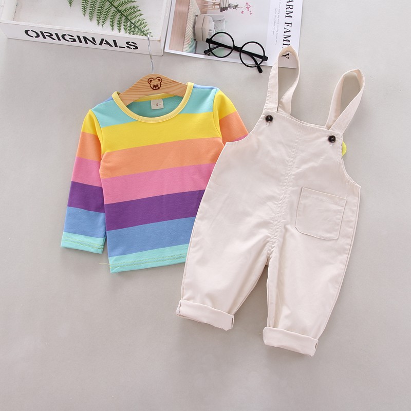 Set quần áo họa tiết cầu vồng xinh xắn dành cho các bé