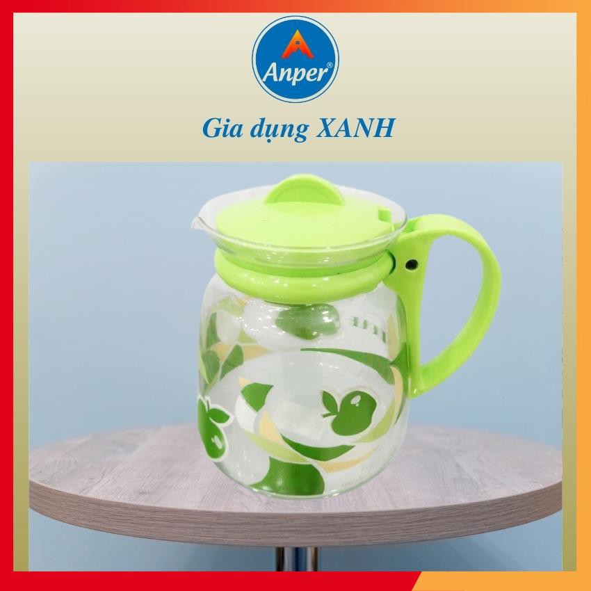 Bình Nước Thủy Tinh Green Apple Vân Hoa 1.3 Lít  Cao Cấp Sang Trọng !