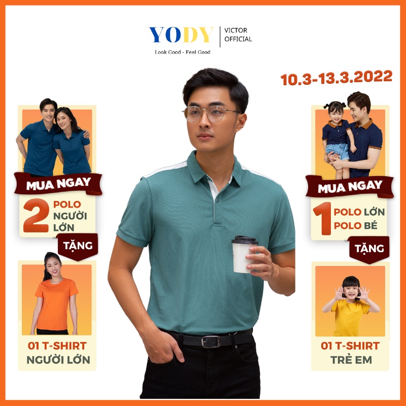 Áo Polo YODY Nam Vải Hàu Phối Vai Trẻ Trung Thanh Lịch, Kháng Khuẩn Khử Mùi APM4350