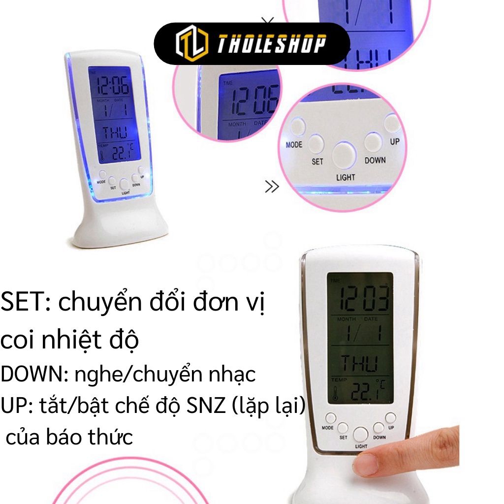 Đồng Hồ Báo Thức Điện Tử Đèn LedGIGAHOME Tích Hợp Chức Năng Lịch Và Nhiệt Kế Có Nhạc 4939