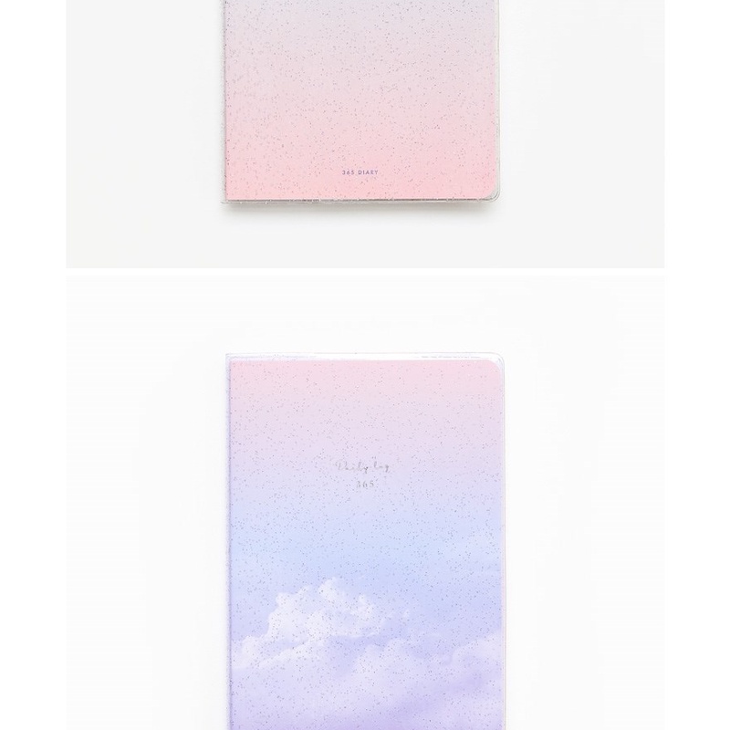 Sổ Nhật Ký ARTBOX Hàn Quốc Bìa Trong Suốt Họa Tiết Bầu Trời Màu Tím Lấp Lánh