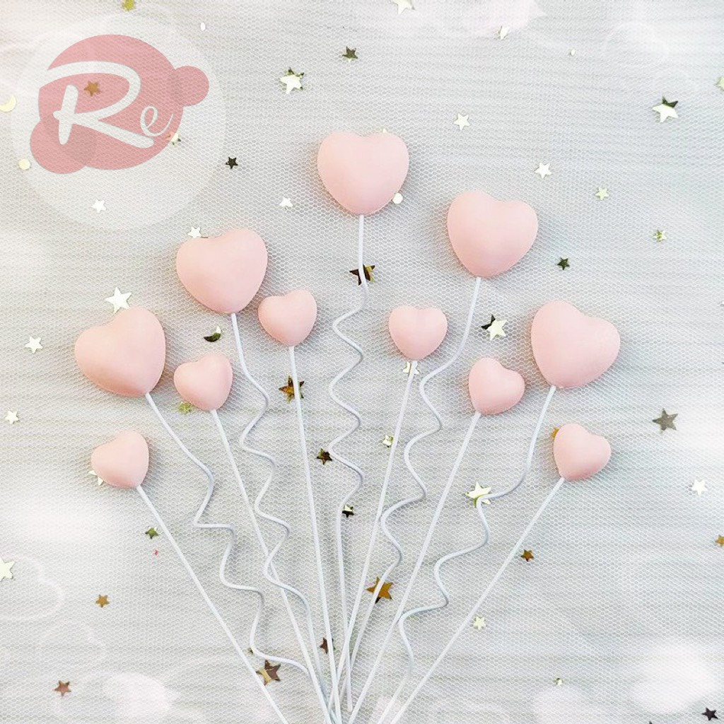[SIÊU RẺ❤️] – Set 5 tim nhựa - Trang trí bánh sinh nhật bánh kem