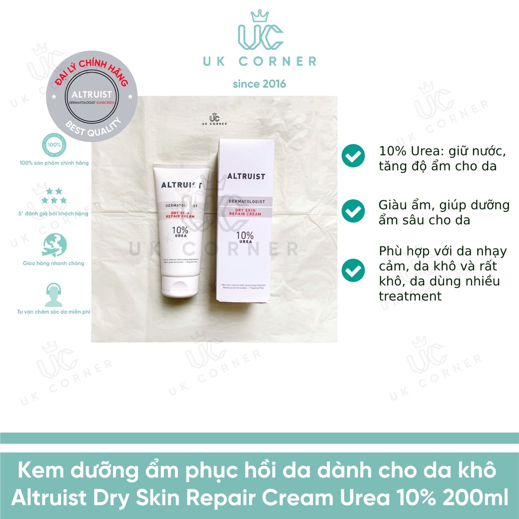 Kem dưỡng ẩm phục hồi da dành cho da khô Altruist Dry Skin Repair Cream Urea 10% 200ml