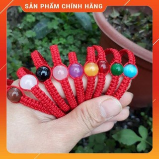 Vòng tay chỉ đỏ may mắn đá phong thủy đủ màu