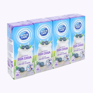 Lốc 4 hộp sữa chua lên men vị tự nhiên/việt quất,bạc hà Dutch Lady 180ml