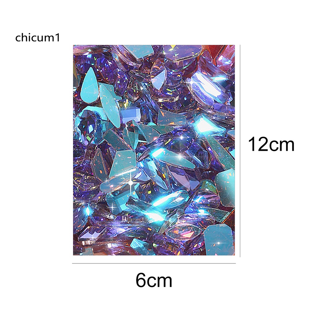 [Hàng mới về] Túi 100 đá pha lê zirconia nhân tạo bền đế dẹt trang trí móng tay