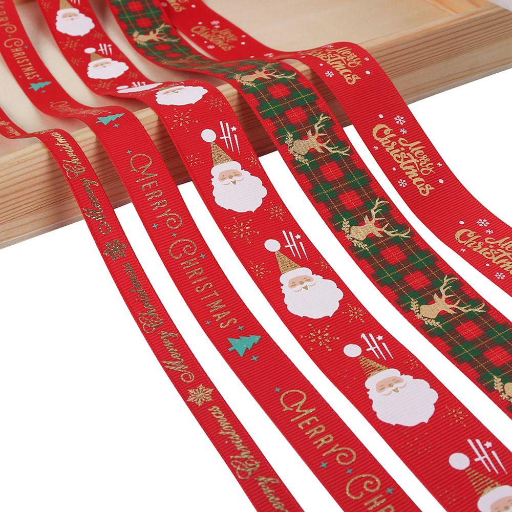 Cuộn Ruy Băng 5Yards Chất Liệu Polyester Họa Tiết Ông Già Noel