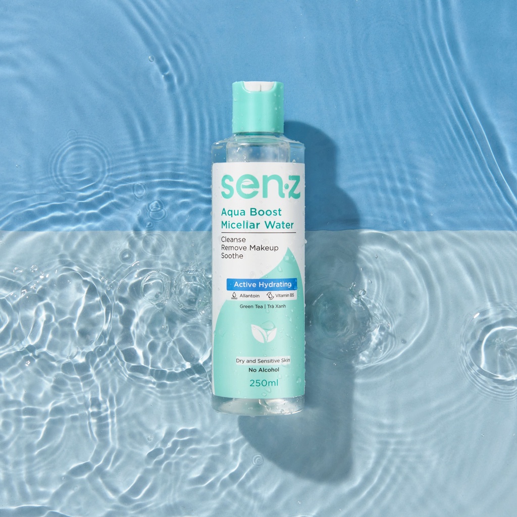 [Travel size] Nước Tẩy Trang Micellar Water Chiết Xuất Trà Xanh Làm Sạch Cấp Ẩm Sâu  SenZ Aqua Boost 50ml
