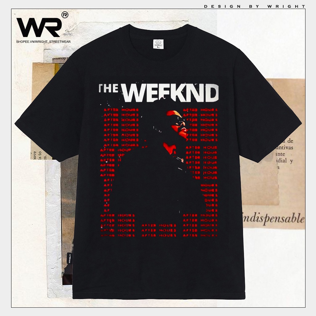 2XEc / Áo thun The Weeknd Concert 2021 wright Rapper tay ngắn phong cách streetwear vintage retro style !
