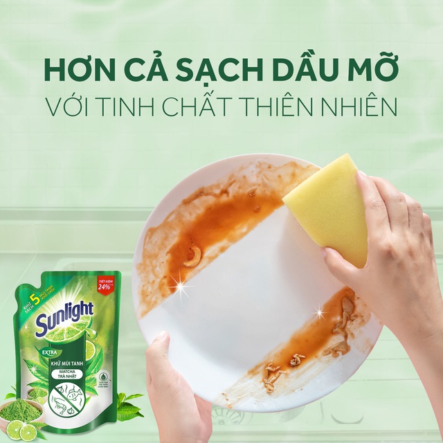 Nước Rửa Chén Bát Sunlight Thiên nhiên | Túi 2.1KG/ 3.4KG