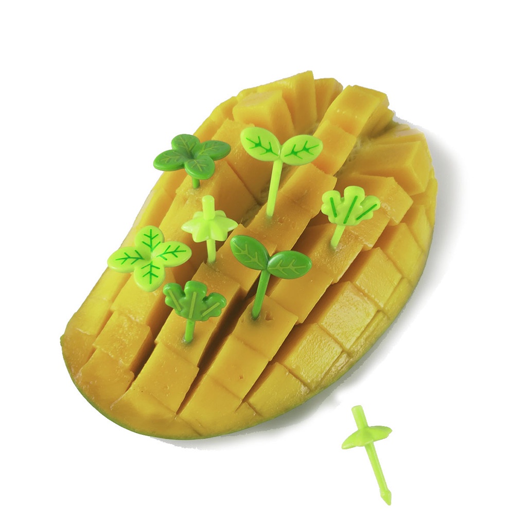 8pcs Fruit Fork Children Toothpick Food Prod Leaves Plastic Decoration Lunch Box Accessory burang