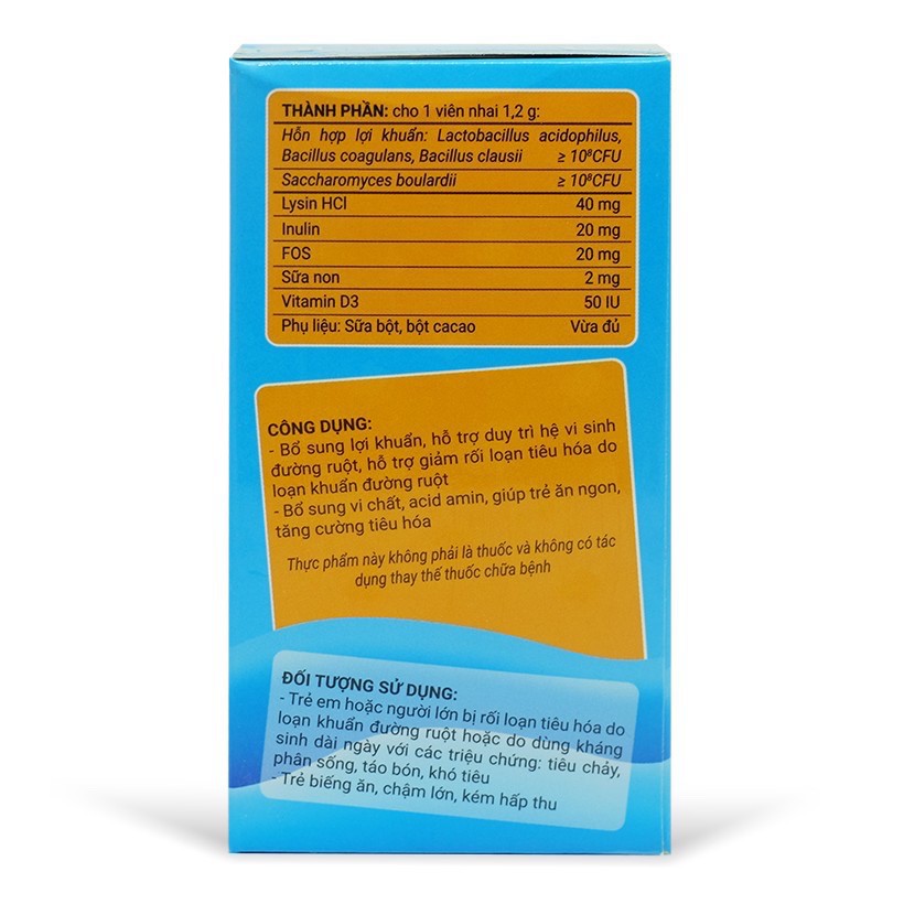 Viên nhai Bio Acimin Chew (Lọ 60 viên) (Chính hãng)- Bổ sung lợi khuẩn cho đường ruột khoẻ mạnh, ăn ngon miệng, mau lớn