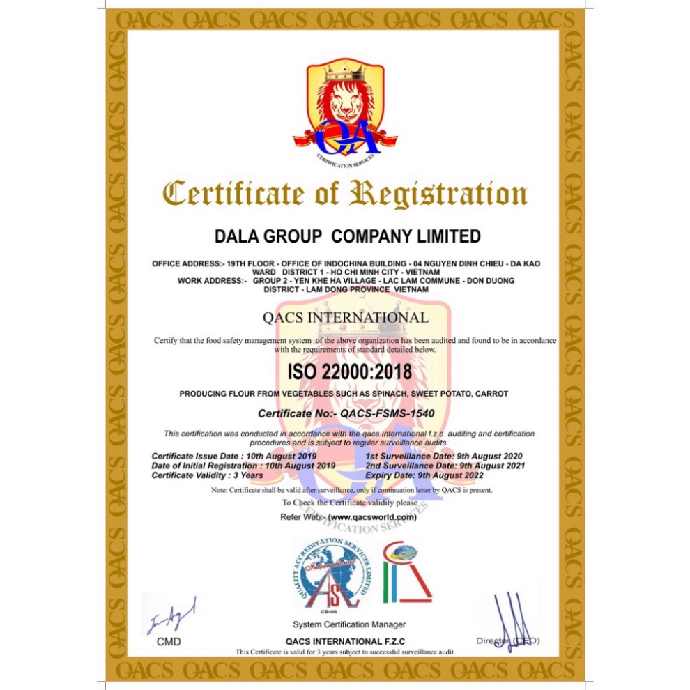 Bột Cải Bó Xôi Hữu Cơ Sấy Lạnh Nguyên Chất Dalahouse 60g