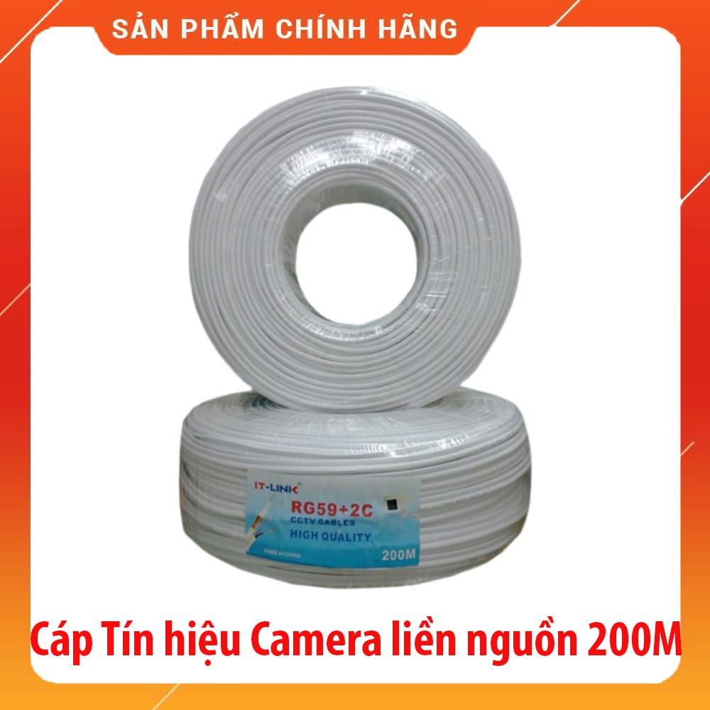 [Mã 159ELSALE hoàn 7% đơn 300K] 200 MÉT Cáp đồng trục liền nguồn loại tốt CHO CAMERA