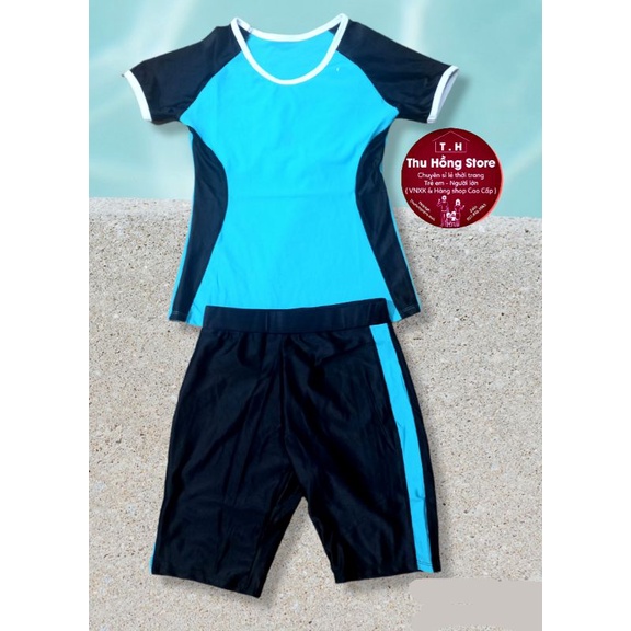Bộ đồ bơi nữ CAO CẤP kín đáo tay ngắn quần lửng đủ size s,m,l,xl,2xl từ 40kg đến 65kg