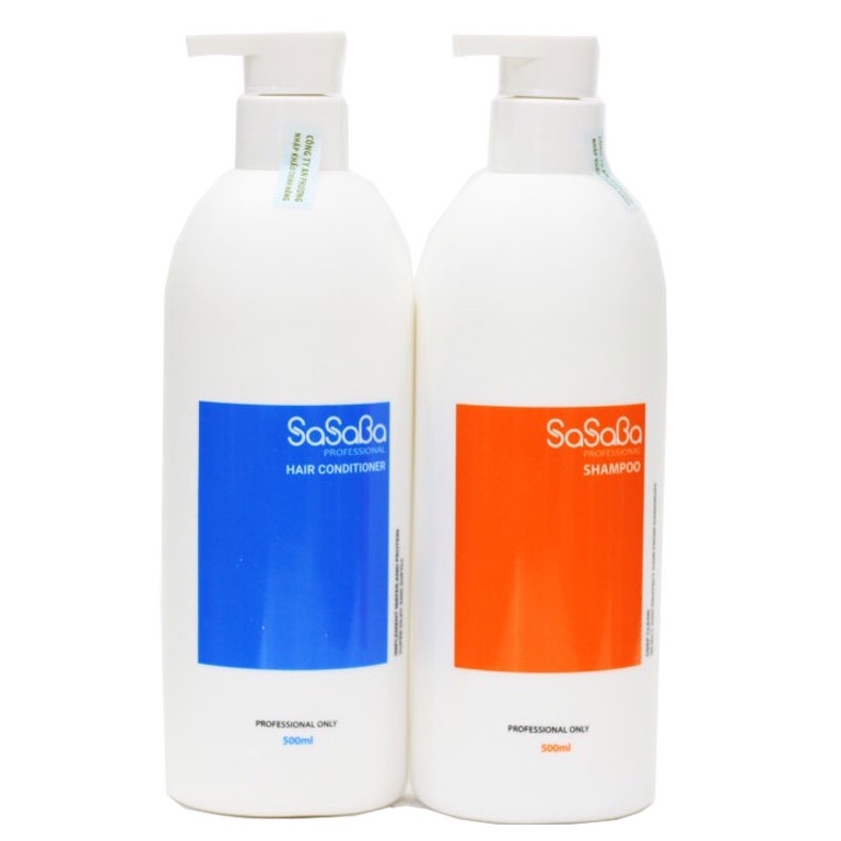 Bộ dầu gội xả hoàn hình SASABA Sasa Barbara Slippery phục hồi siêu mượt tóc 800ml*2