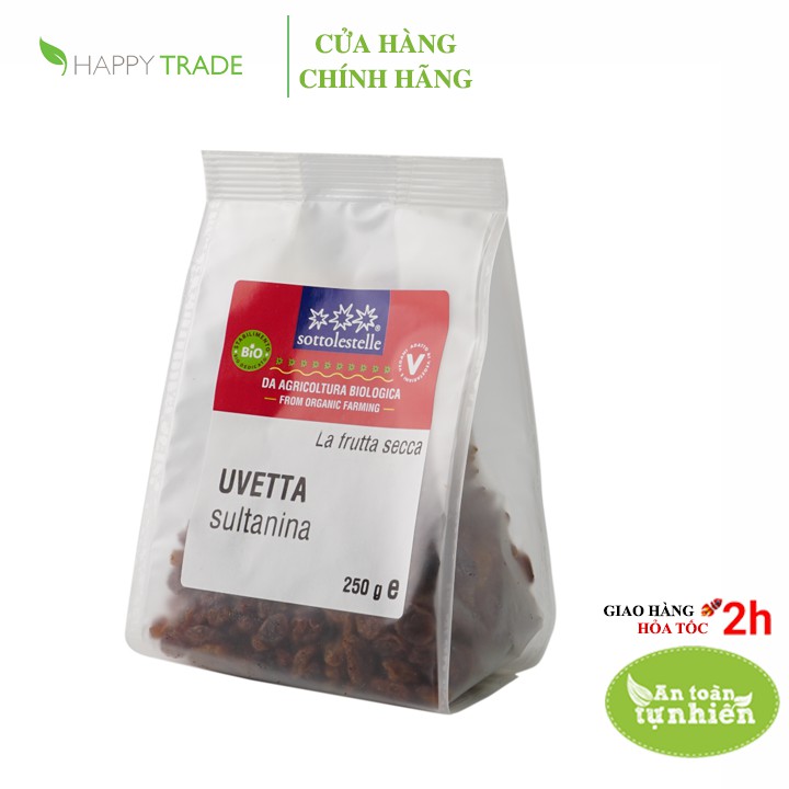 [Mã BMBAU50 giảm 7% đơn 99K] Nho khô Sultanas hữu cơ Sottolestelle 250g