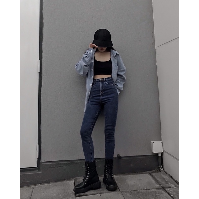 Quần Skinny Jeans Xanh Đậm
