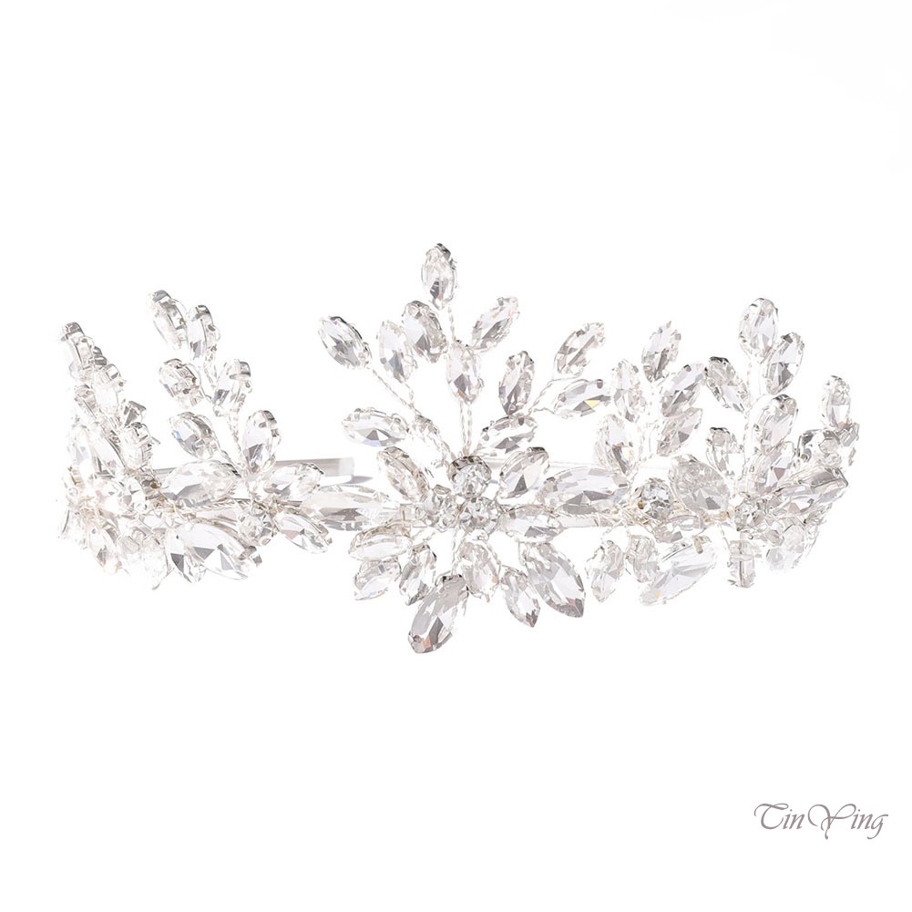 GETNOIVAS Băng Đô Cài Tóc Hình Lá Có Thể Điều Chỉnh Kích Thước Cho Cô Dâu