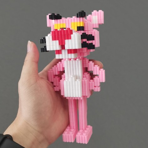 Pink Panther Mô hình Lắp ráp Báo Hồng - Cáo đỏ - Mèo thần tài Nanoblock Linkgo