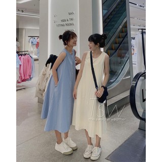 Váy maxi sát nách, đầm maxi đũi xòe basic - V29FG