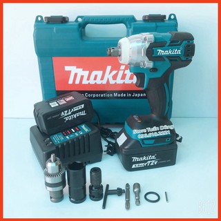 [Chính Hãng] Máy siết bulong Makita 72v, 2 pin, đầu 2 trong 1, 100% dây đồng, không chổi than, TẶNG bộ phụ kiện