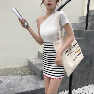 Áo lệch vai - Áo thun tăm lệch vai cộc tay nữ LE31 | BigBuy360 - bigbuy360.vn