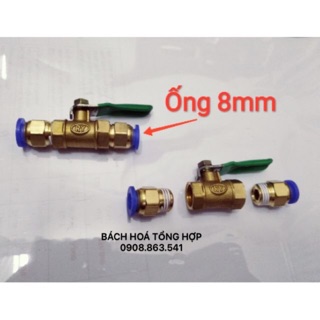 Van khoá đồng ống 8 ly,Dùng khoá nước vòi máy phun sương