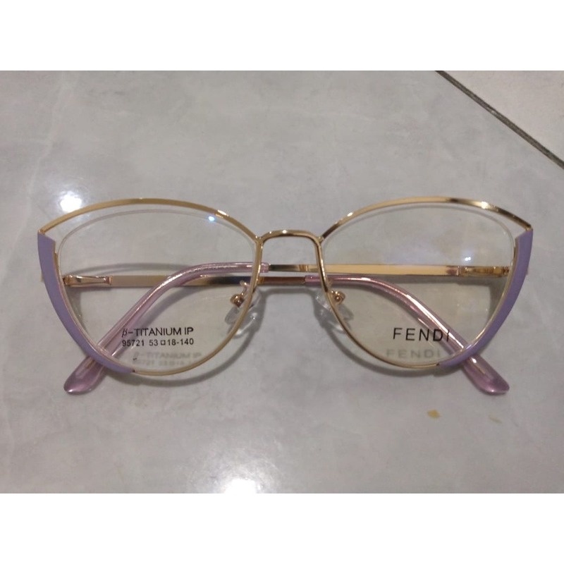 (YUZHU) Kính Mắt Mèo Kim Loại Thời Trang Phương Tây Chất Lượng Cao Có Thể Thay Thế Lens Minus