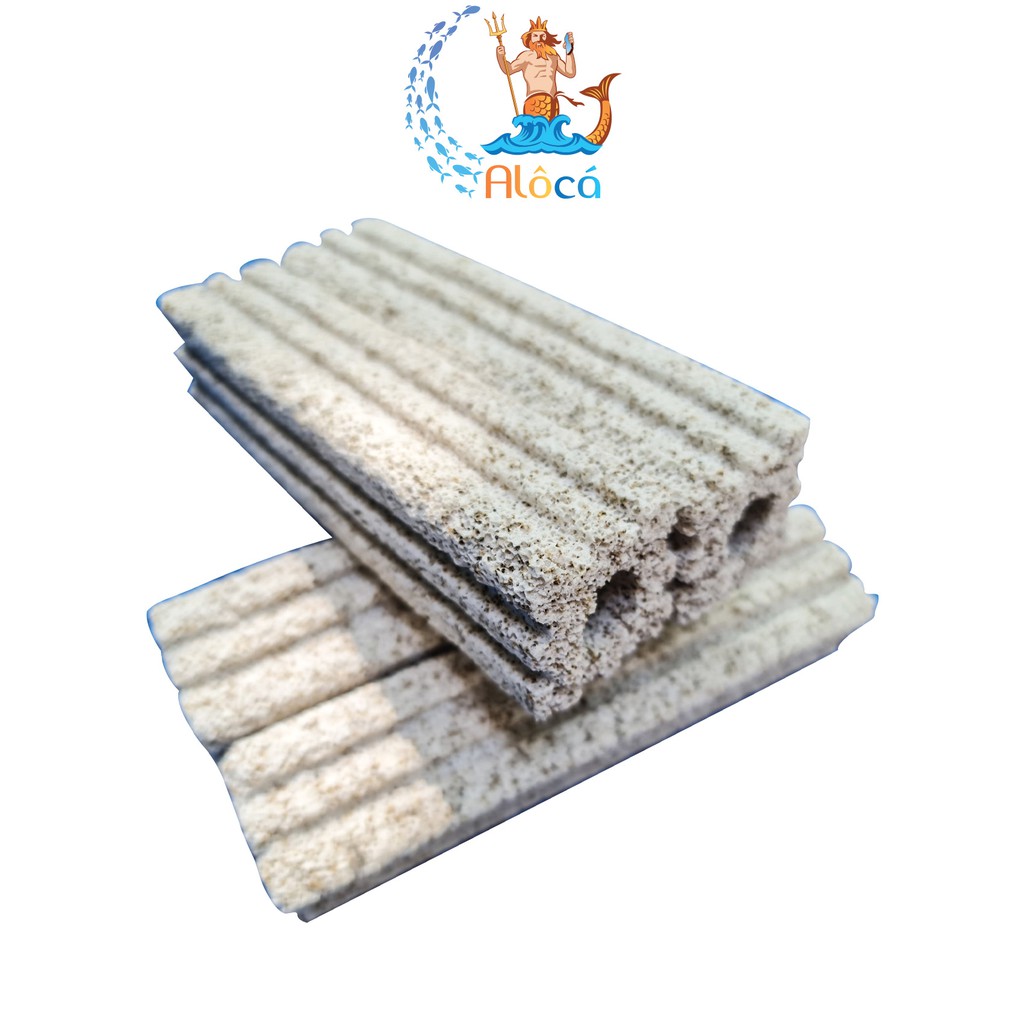 Combo 10 thanh sứ thanh đa giác muối tiêu 4x16 cm lọc nước cho bể cá cảnh