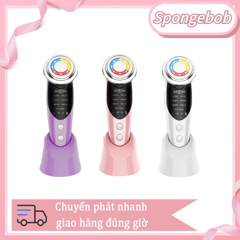Máy Mát Xa Mặt EMS 7 Trong 1 4 màu đèn LED giảm nếp nhăn nâng thắt chặt da mặt Giúp da hấp thụ tinh chất tốt hơn