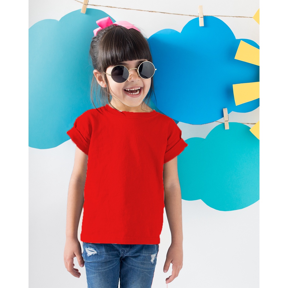 Áo thun trơn người lớn trẻ em ❤️❤️❤️ Màu Đỏ ❤️❤️❤️ áo phông trơn bé trai và bé gái chất cotton