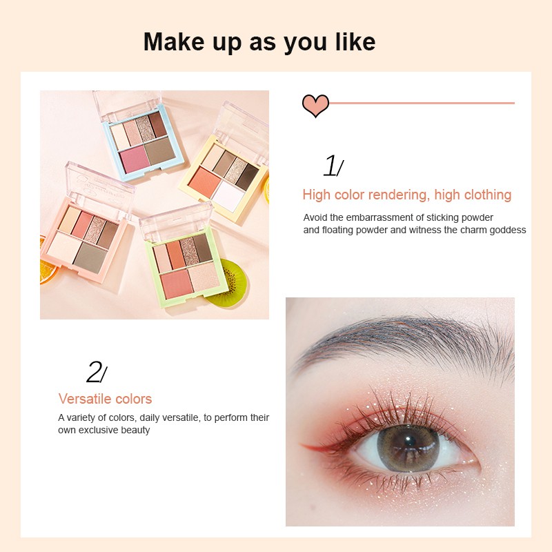 ☀☀☀ (Hàng Mới Về) Bảng Phấn Mắt 6 Màu Sắc Hiệu Ứng Lì / Ánh Nhũ Kết Hợp Thời Trang ☝☝☝ | BigBuy360 - bigbuy360.vn