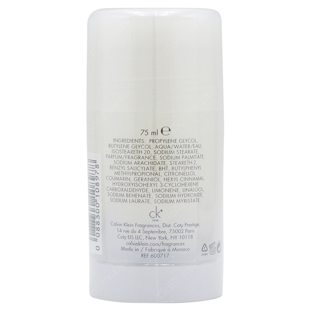 Calvin Klein CK One Deodorant Stick 75g - lăn khử mùi Unisex - hàng Monaco