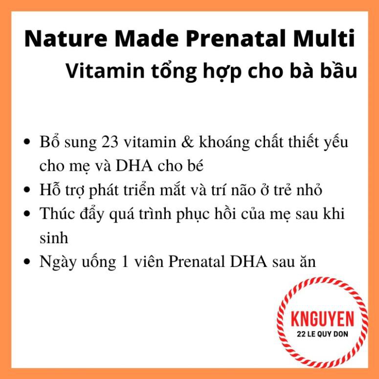 Vitamin tổng hợp bầu Mỹ (Mẫu mới) Prenatal - DHA 200ml 150v
