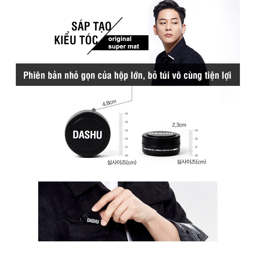 Sáp vuốt tóc nam Tạo kiểu linh hoạt Giữ nếp tốt không bóng DASHU For Men Premium Original Super Mat SAP02