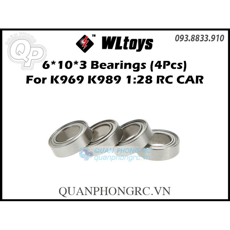 Bộ vòng bi xe RC của WLtoys K969 K989 Bộ 6 * 10 * 3 (4 chiếc / bộ)