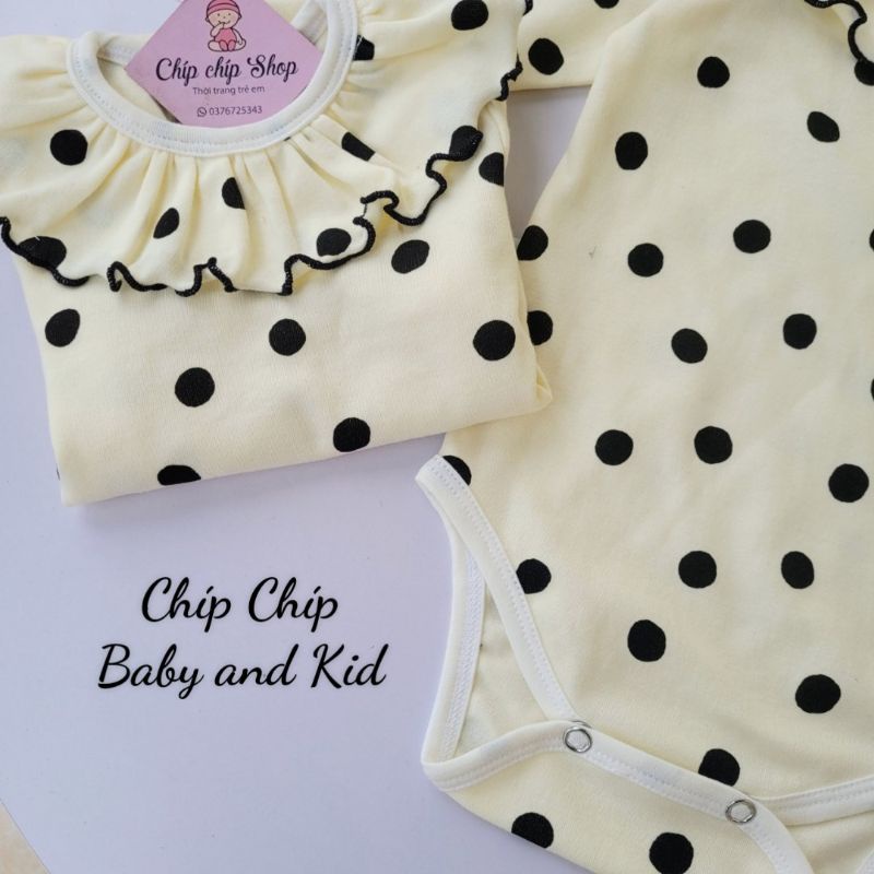 Bodysuit bèo tiểu thư cho bé gái chất cotton Hàn mềm êm giãn(5-15kg) _Chíp Chíp Shop
